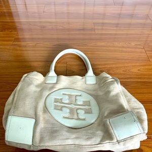 Tori Burch beige canvas tote